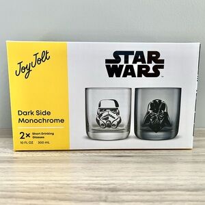 JoyJolt Star Wars Dark Side Monochrome Short Drinking Glasses - Set of 2